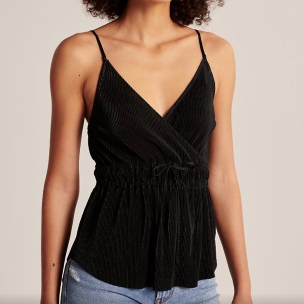 ABERCROMBIE Pleated Satin Cami Top, Size S